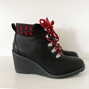 Sperry Top Slider Celeste Bliss Booties Wedge Black Leather Women's Size 8